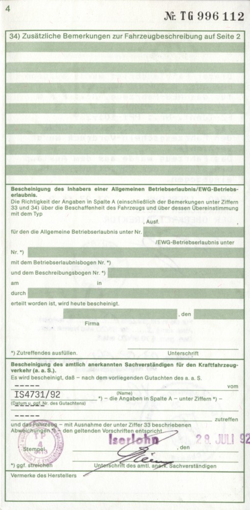 Honda Beat Kfz-Brief Seite 4